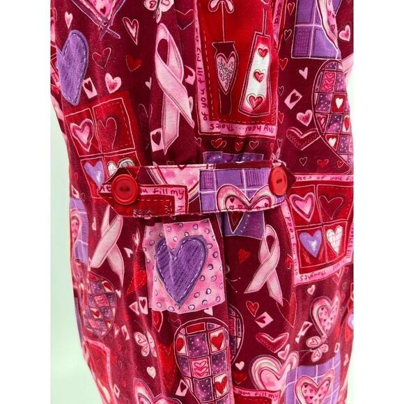 Peaches Uniform Breast Cancer Awareness Short Sleeve Scrub Top- S - Picture 11 of 12